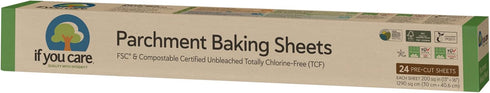 If You Care Parchment Paper Baking Sheets – 3 Pack of 24-Count Precut Liners - Unbleached, Chlorine Free, Greaseproof, Silicone Coated – Standard Size – Fits 12.5” x 16” Pans by If You Care
