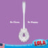 4 Pack, LOLA Toilet Bowl Brush w/Curved Head, Coated Wire, Durable Poly Bristles, Reaches Under Toilet Bowl Rim