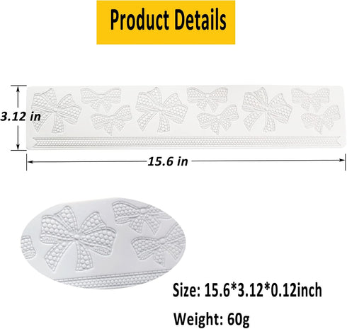 3D Hollow Bowknot Shape Molds, Hollow Chocolate Mold, Silicone Baking Molds Fondant Lace, Fondant Lace Mold for Cake Decoration Cupcake Top(Bowknot) by EPLUSER