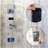 Fangkun iPad Mount Clear Shower Curtain Liner - 4 Touch-sensitive Pockets, Bathroom Storage Bag 32 x 72 inches