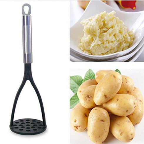 TENTA KITCHEN Good Grips Nylon Potato Solid Masher - Ricer Press Blender Crusher for Non-Stick Cookware with Heat