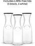 Set 3 1 JoyJolt Glass Carafe with Lid, of Liter Glass Pitcher for Mimosa Bar, Water, Iced Tea, Juice, Wine, Lemonade