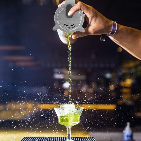 SENHAI Stainless Steel Cocktail Muddler, Spiral Mixing Spoon & 4-Prong Bar Strainer - Bartender's Tool Set