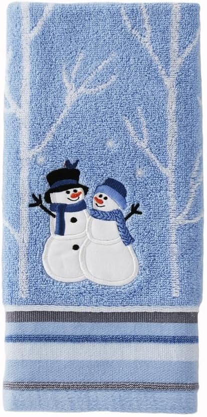 SKL Home Christmas/Gift Winter Friends Snowman Bath Towel - Blue
