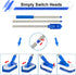 Lalafancy Bathroom Scrubber: 46'' Long Extendable Handle 2-in-1 Tub & Tile Cleaning Brush with Interchangeable Head
