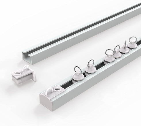UrbanRed Self Adhesive Ceiling Curtain Track, 9.8FT (3m) for Smooth Wall, No Drill, Adhesive Curtain Rod