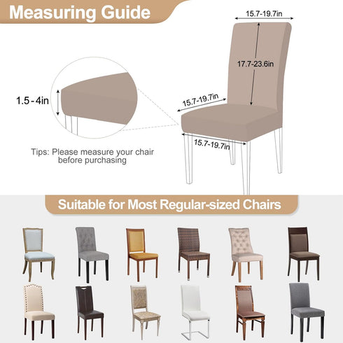 SearchI 4 Pack Super Fit Stretch Removable Washable Dining Chair Covers, Spandex Fabric Slipcovers for Dining Room