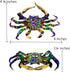 6" WitnyStore Blue Rainbow Crab Artistic Blown Glass Figurine Premium Hand-Blown Statue Tabletop Decoration Unique