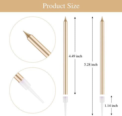 BEAN LIEVE 24-Count Birthday Candles - Long Thin Slow Burning Cake Candles for Birthday and Wedding Decoration