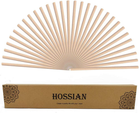 HOSSIAN 50pcs Reed Diffuser Sticks - Wood Rattan Essential Oil Aroma Diffuser Sticks for Spa Aromatherapy (10"/25cm)