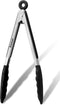 Anaeat Non-Stick Silicone Locking Tong - 7" Mini Kitchen Food Tongs with Non-Slip Silicone Tips for Cooking, BBQ (Black)
