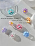 Fount & Haven 8 Pack Flower Suction Wine Glass Charms - Resin Drink Markers for Stem Glasses, Washable Wine Markers