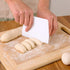 White Plastic Dough Scraper - Cream Smooth Cake Flour Spatula Cutter Baking Tool for Kitchen and Dining