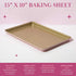 Paris Hilton Nonstick Carbon Steel Bakeware Collection, 15-Inch x 10-Inch Cookie Baking Sheet, Dishwasher Safe, Made without PFOA and PFAS, Pink Champagne Two-Tone by Paris Hilton