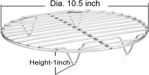 P&P CHEF 10½ Inch Round Cooking Rack, Stainless Steel Rack for Cooking, Cooling, Steaming, Baking (2 Pack)
