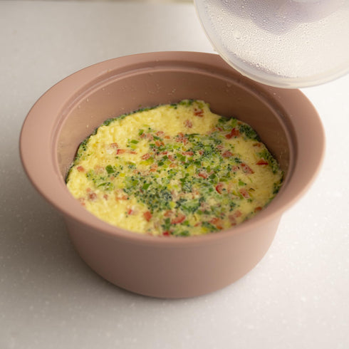 MOMOBIN Microwave Silicone Steamer for Baby Food, Easy Clean, Dishwasher & Oven Safe to 482°F, Korea Made (Terracotta