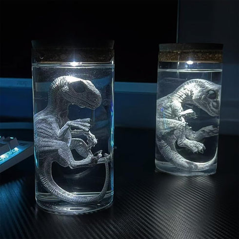 TONGQIC Unique Dinosaur in Glass Bottle Figurine - A Touch of Jurassic Charm
