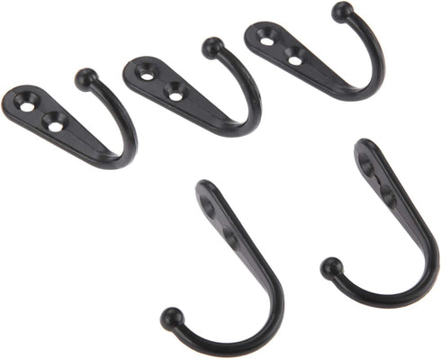 Yetaha 20PCS Wall Mounted Hooks with 40 Screws, Double Holes Towel Robe Hat Coat Hook for Kitchen, Bathroom, Bedroom,