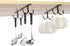 Mocoum Rustic Under Cabinet Mug Rack, 2 Pack Black Cup Holder with 8 Hooks for Mugs and Kitchen Utensils