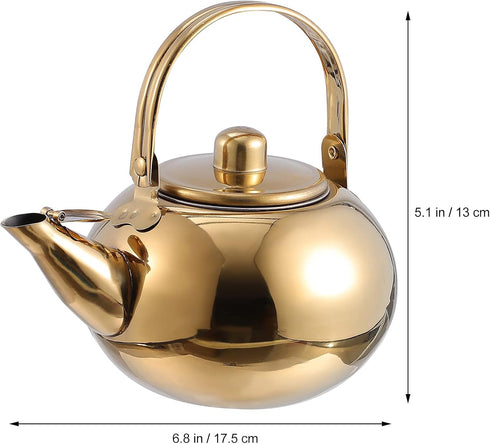 Cabilock Stainless Steel Teapot 1000ML with Removable Infuser & Spout Filter, Stovetop Safe Kettle