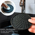 Angardy Homeware Set 6 Housewarming Coasters of - Non-Slip - Round Pads with Smart Groove Patterns & Gold Holder