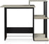 Furinno Efficient Home Laptop Desk with Square Shelves, French Oak Grey/Black Finish