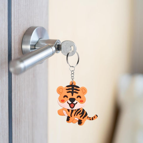 40 Pack Cute Smile Tiger Keychains - Wild Animal Party Favors, Safari Animal Party Favors, Baby Shower Return Gifts