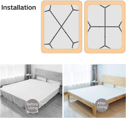 Foloda Bed Sheet Holders - 2 pcs Adjustable Fitted Sheet Straps Holders for Bed Corner, Keep Sheet Firm Tight