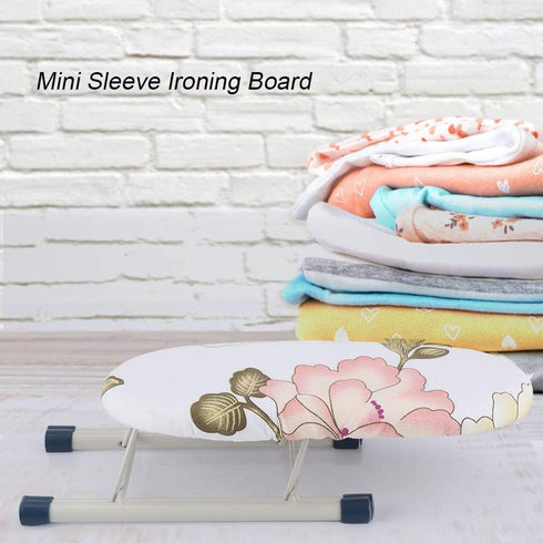 Small Mini Ironing Board, Foldable Space-Saving Portable Ironing Board for Household, Sewing Craft Room (Peony)