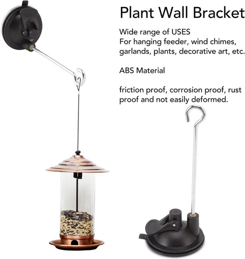 Yosoo 3 Pcs Bird Feeder Wall Mount, Window Suction Cup Feeders with Hooks for Plant Decoration