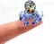 Octopus Tiny Micro Figurines Hand Blown Color Glass Art Animals Collectible Gift Home Decor (Marble Blue)