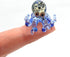 Octopus Tiny Micro Figurines Hand Blown Color Glass Art Animals Collectible Gift Home Decor (Marble Blue)