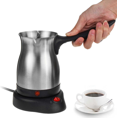 VBESTLIFE Electric Turkish Coffee Maker, 600ML Large Capacity, 5-6 Cup, Ergonomic Anti-Scald Handle, Stainless Steel