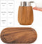 Walnut Wood Soap Dispenser Set with Tray, 7oz/200ml Foaming Hand Soap Dispenser