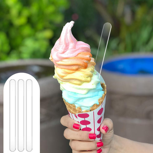 Tenalleys 20 4.5 Inch Pieces Reusable Acrylic Popsicle Sticks Popsicle Mold Sticks for DIY Ice Pop, Cake Pop,Candy