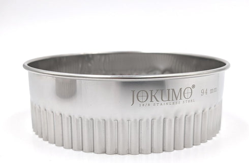 11 Piece Graduated Sizes Fluted Edge Round Pastry/Cookie Cutter Set - Heavy Duty Stainless Steel with Tin Storage Box