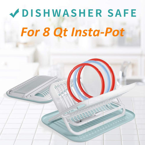 Silicone Sealing Ring for Instant Pot 8Qt, Fits Various Models, 2 Pack in Sky Blue & Cherry Red