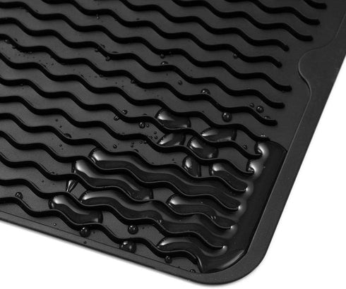 Silicone Dish Drying Mat, Eco-friendly Heat-resistant Mat for Kitchen Counter or Sink, Refrigerator or Drawer Liner,