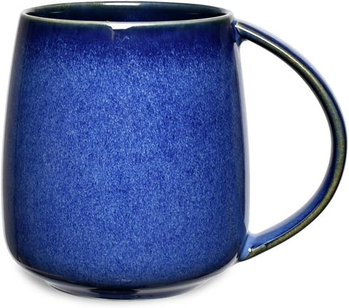 Bosmarlin 13 oz Ceramic Coffee Mug, Blue Tea Cup for Home and Office, Dishwasher and Microwave Safe
