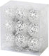SLEETLY White Ornaments for Farmhouse Christmas Tree, Shatterproof Plastic 2.36 Inch Clear Swirl, Set of 18