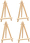 4pcs Mini Wood Display Easels, Small Table Top Easels for Canvas Paintings, Weddings, Business Cards