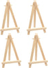 4pcs Mini Wood Display Easels, Small Table Top Easels for Canvas Paintings, Weddings, Business Cards