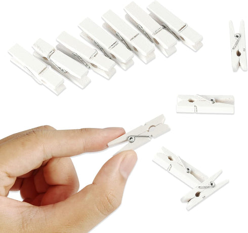 Mini Photo Clips, 128 Pcs Small Wooden Clothespins, 1.4 Inch for Baby Cloth, Pictures
