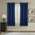 SINGINGLORY Navy Blue Blackout Curtains - 42 x 63 Inches Long Panels Set of 2 Linen Textured Thermal Insulated