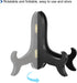 uxcell 5" Easel Plate Holder, Wooden Folding Display Stand Black for Decorative Picture Frame
