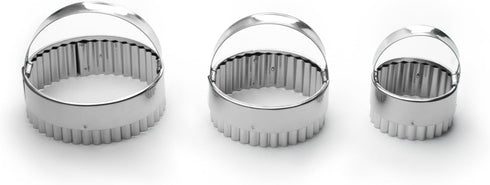 Fox Run Crinkled Cookie Cutter Set, Stainless Steel, 3-Piece