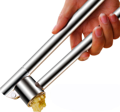Makidar Stainless Steel Garlic Press Extended Handle Heavy Duty Garlic Mincer and Crusher