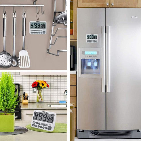 FCXJTU Digital Kitchen Timer, Large Display Countdown Timer with Loud Alarm, Magnetic Back Stand