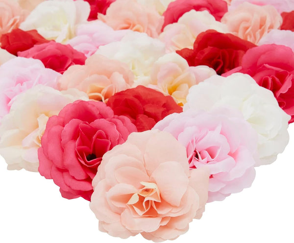 Juvale 60-Pack Silk Artificial Flowers Bulk, Mini 3" Faux Carnation Heads for Decor & Crafts