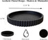 Concrete Decorative Tray for Coffee Table Tray Decor - Charcoal Black Round Decorative Tray - Circle Fluted Centerpiece